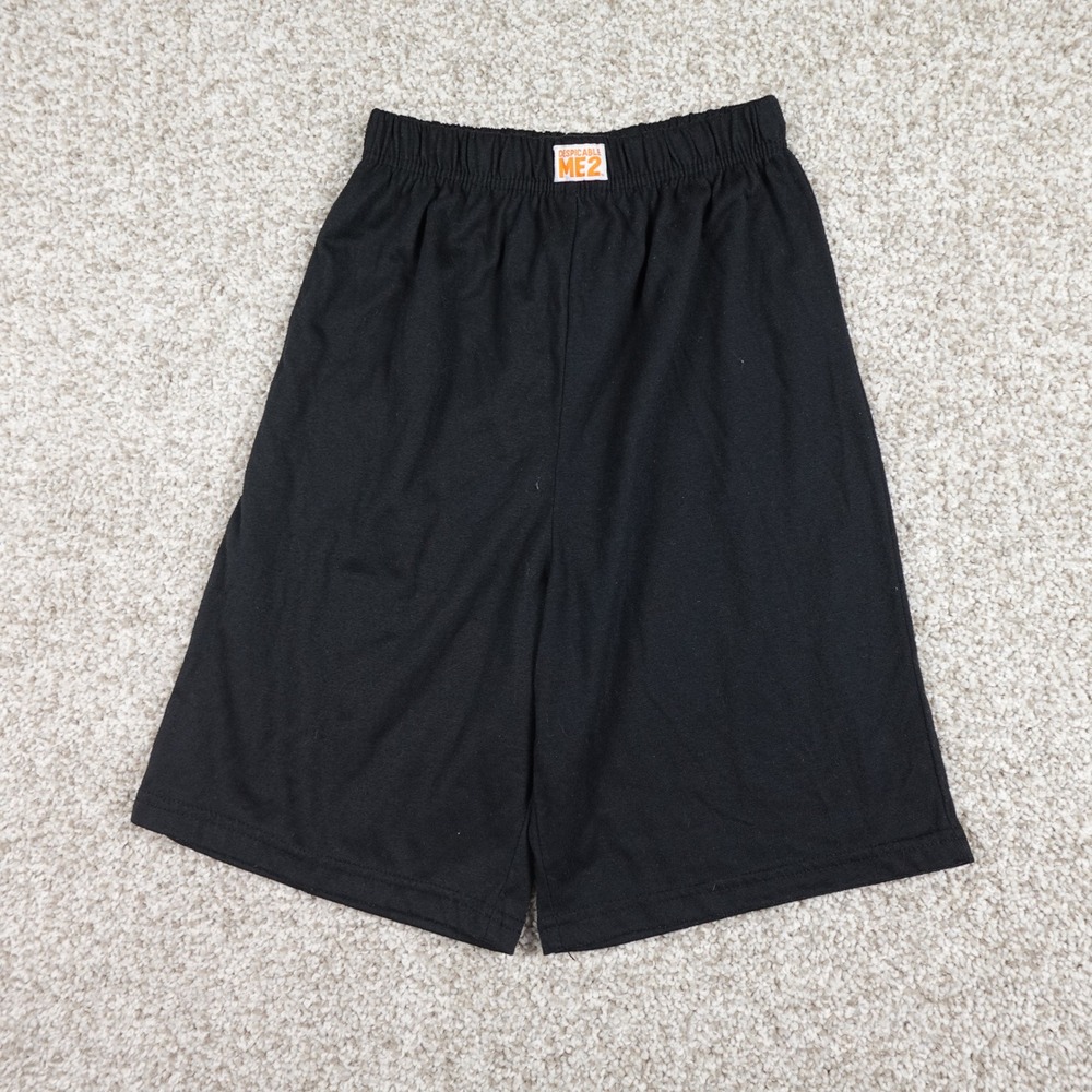 Despicable Me 2 Boys Black Pajama Shorts Size 10/12 Elastic Waist Sleepwear